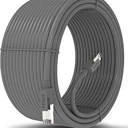 FEDUS 30 Meter Heavy Duty Outdoor Cat6 Cable Weatherproof/UV Resistant 10000mbps Ethernet Cable Suitable for Direct Burial Installations Ethernet Patch LAN Cable,Internet cable Network Cord D-Gray-6