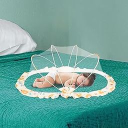 Safemyles Foldable Baby Mosquito Net, Bottomless Net for Baby, for Safe & Easy Use | Ensures Your Baby's Safe Sleep - (L-90 x W-50 x H-50 cm) - Color Pattern-15