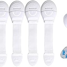 Kids Station Kids Station Baby Safety Adjustable Cabinet Drawer Locks Straps - Strong And Adhesive Child / Toddler / Infants Safety Locks For Drawers,Cabinets,Fridge And Cupboard - Pack Of 6 (White)-image-45
