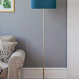 Divine Krafts Metal Floor Lamp Standing Modern Silver Lamp Shade for Living Room Corner, Home, Hotel, Office 12 Inches, 4Ft Height (Blue)-image-44