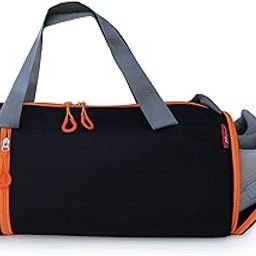 Polyester Men & Women Trendy Sports Duffle/Gym Bag/Shoulder Bag (Orange) with Shoe Compartment (1 Qty).-image-42
