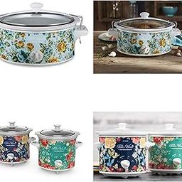 3nh Woman 6 Quart Portable Slow Cooker Rose Shadow Bundle with 1.5 Quart Slow Cooker (Set of 2) Fiona Floral/Vintage Floral-image-74