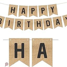 SVM CRAFT® Happy Birthday banner- Burlap Happy Birthday Banner Reusable Hessian Sign Banner , Black letter happy birthday banner burlap banner birthday party decorations birthday flag for decorations happy birthday decoration happy birthday banner kids banner party decoration banner for party birthday party banner-image-69