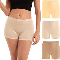 Women's 4" Inseam Boy Shorts Underwear Silky Boxer Briefs Panties 3-Pack-image-51