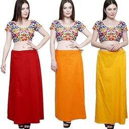 NFDs Women's Cotton Inskirt Saree Petticoat Combo of 3-image-17