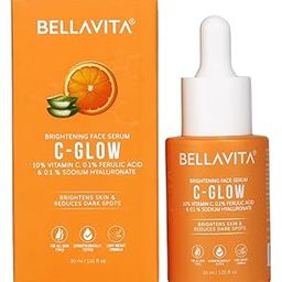 Bellavita C GLOW Face Serum | Vitamin C Serum 10%, 0.1% Ferulic Acid & Hyaluronic Acid | 99% Pure Form of Vitamin C,for Glowing Skin, Reduce Dark Spots Non-Irritating | Non-Sticky | Brightening Vit C Formula For Men and Women |All Skin Types 30 ml-image-13