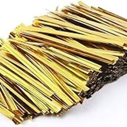 PARAS's Set of 400 Golden Aluminium Chocolate Twisters Ribbon Ties, Metallic Twist Ties, Chocolates Decorating Tool (Pack of 400, Golden)-image-5