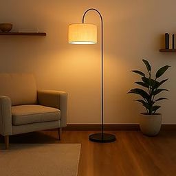 AXVIN Handwoven Jute Shade Floor Lamp – 60" Tall Arc Black Metal Stand, E27 LED Compatible, Modern Designer Home Decor Light for Living Room, Bedroom, Reading Corner, Housewarming Gift-picture-26