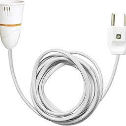 Multipurpose Bulb Holder with Extension Cable, Bulb Holder with Flexible Wire & 2-Pin Plug for Festive Decorations, B22 Holder Socket, White, 2 Meters, Pack of 1-24