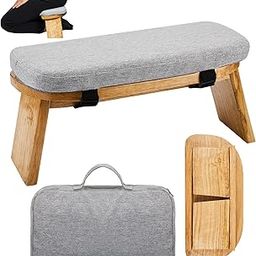 Meditation Bench with Carrying Bag, Meditation Kneeling Stool Portable Yoga Meditation Bench Ergonomic Foldable Prayer Stool with Soft Cushion for Kneeling Sitting Prayer Extended Practice-image-36