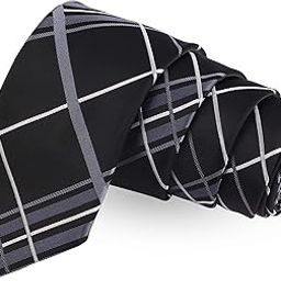 Refined Check Black Colored Microfiber Necktie For Men-image-47