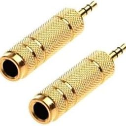 SP Electron 3.5mm Male Stereo to 6.35mm Golden Female Stereo Audio Jack Adapter Converter Connector (Pack of 2)-95