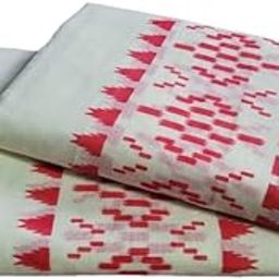Kerala Kasavu mokku Print Single Setmundu Extra Length Without blouse-image-6