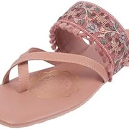Women Embroidered Flat Fashion/Ethnic Chappal-image-14