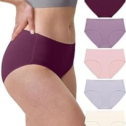 SunFlux® Women's Seamless Underwear No Show Hipster Panties with Seamless Look No Panty Lines 5 Pack-image-8