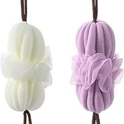 B-LADY Exfoliating Bath Loofahs Sponge Long Bath Loofahs Stretchable Mesh Exfoliating Loofah Back Scrubber Ball Body Bath Shower Sponge for Men Women (PACK OF 2).-image-2