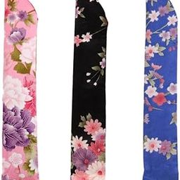 CALANDIS™ 3Pcs Chinese Style Floral Pocket Fan Folding Silk Bag Holder Protector Pouch | Womens Accessories-image-30