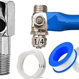 IONIX Brass inlet valve full set with Pipe and Teflon for Ro water purifier,Rust Free long life, Connects to 1/4 pipe, Complete Set, Silver-image-4