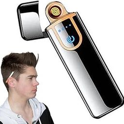 Drumstone 𝟏𝟓 𝐘𝐄𝐀𝐑𝐒 𝐖𝐀𝐑𝐑𝐀𝐍𝐓𝐘 Rechargeable USB Touch Ignition Lighter | Windproof Plasma Electric Lighter for Cigarettes | Flameless, Portable & Stylish (Black) Long-Lasting Charging-0