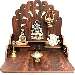 7CR Wood A Beautiful 3 Step Temple For Small Space,Brown-image-10