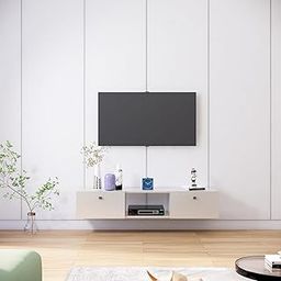 Bniture TV Unit for Living Room, Bedroom Unit Cabinet Wall Mount Ideal for TV Upto 30 to 65 Inch (Frosty White)-image-66