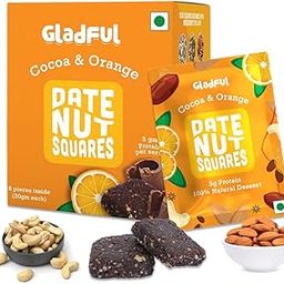Gladful Cocoa & Orange Date Nut Square - A Healthy, Sugar-Free, Dates and Dry Fruits Based Dessert Bites/ Barfi/Chakki For Kids and Families | High in Protein & Fiber, source of Instant Energy (20gram X 8)-31