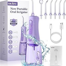 Wireless Oral Irrigator, Test Winner 2024, 5 Modes and 8 Nozzles, Portable 350 ml Electric Oral Irrigator, Dental Irrigator for Home and Travel, IPX7 Waterproof-image-32