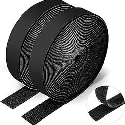 Finaxo Hook and Loop Strips with Adhesive | 2 Rolls Black Self Sticky Double Sided Adhesive Heavy Duty Strips | Sticky Back for Fabrics Nylon Tape for Home Office School and Crafting,Wall Hanging Velcro Tapes Roll ((5Mt x 25mm) Hoop and Loop Tpe)-image-30