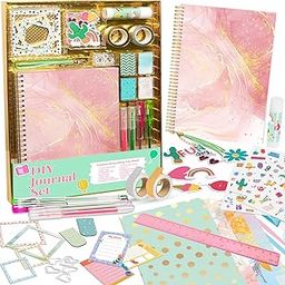 DIY Journal Kit for Girls - Gift for 8-14 Year Old Girl - Cool Birthday Gifts Ideas for Teens - Fun, Cute Art & Crafts Kits for Tween Teenage Kids- Scrapbook & Diary Supplies Toy Set-image-70