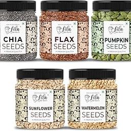 LILA DRY FRUITS 5 Superseed Combo (Chia, Flax, Pumpkin, Sunflower and Watermelon) 250gms each (1250gms total) Immunity combo for Weight Loss | Mix Seeds for Eating | Diet Snacks | Superfood-image-15