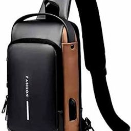 Sling Bag Crossbody Shoulder Bag for Men Women Travel Business Bag Chest Crossbody bags with USB Charging Port Waterproof Small Backpack for Outdoor Hiking Running Sport-image-6