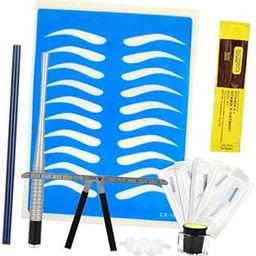 MERISHOPP® 2xPermanent Makeup Kit Ruler Pen Needle Practice Skin Ink Glue Ring Set Silver|Health & Beauty | Body Art | Other Body Art-image-59