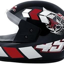 STISS Strong and Durable Stylish Matt Finish Full Face Scooty and Motorbike Helmet | Scratch Resistance and Silicone Glass Protection - RED-22