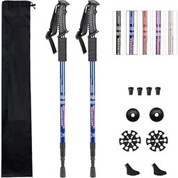 AVIARA™ Aluminum Collapsible Hiking Poles - Lightweight, Anti-Shock Trekking Sticks for Unisex - Adjustable Walking Poles with All Terrain Accessories and Carry Bag (2 Pack,Blue)-image-21
