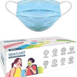 QUARANT Meltblown Fabric Kids 3 Ply Disposable Face Mask with Nose Clip for Boys & Girls, Suitable for Children Aged 5 to 12 Years (Blue, Pack of 50) for Unisex…-4