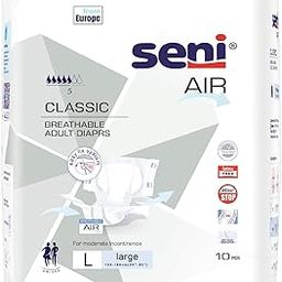 SENI Air Classic Breathable Adult Diapers - Large, 10 Piece-image-93
