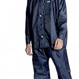 Rainwear Reversible Rainsuit for Men - Waterproof Poly/PVC, Zip & Button Closure, Reflective Strip, Button Cuff-32