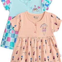 Hoscotch Girls All Over Print Multi Short Sleeves Casual Dresses-image-29