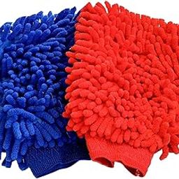 MoneySo (Pack 2) Car Wash Mitten, Wash Mitt Chenille Microfiber Car Wash Gloves, Lint Free, Scratch Free, Double Sided, Use Wet or Dry (Random Colors)-image-27
