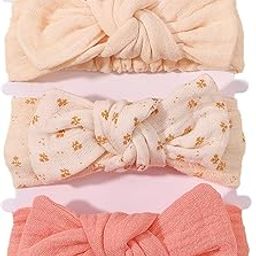 3 Pcs Baby Headband Nylon Bow Soft Stretchable Hairband for Newborn Infant Toddler Kids For 0-3 Year (Type-C, Free Size)-image-40