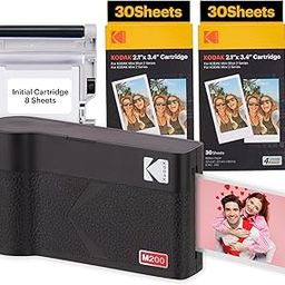 KODAK Mini 2 ERA 4PASS Portable Photo Printer, 2.1x3.4 inches, 68 Sheets Bundle, Black-31