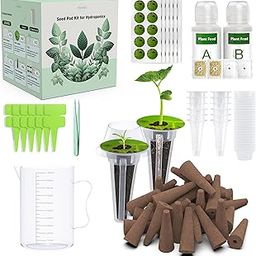 176 Piece Seed Capsule Set for Aerogarden, Grow Anything Kit with 60 Growth Sponges, Labels, Pod Labels, Grow Domes, Growth Baskets, A&B Plant Food and Cup, Compatible with-image-54