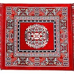 AYUS Velvet Prayer Mat/Aasan/Pooja Mat/Meditation Rectangular Shape Mat/Multipurpose Velvet Rug Mat (Red, 2 X 2 Feet, Pack of 1)-9