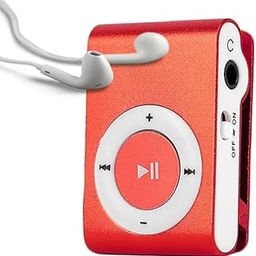 Drumstone Compact Metal MP3 Player with TF Card Slot and USB, Ifor Running and Relaxation (Red) Memory Card not included-image-13