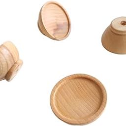 CURIOFACT Beechwood Drawer Knobs, Wardrobe Handles, Loft Handle, Kitchen Pull Handles, Cabinet Wooden Knobs (Round Edged) - Set of 4-image-10