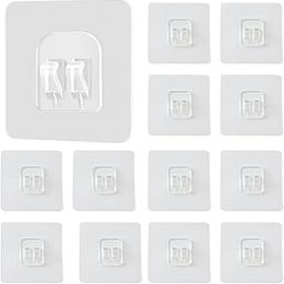 YUMUN Adhesive Hooks Heavy Duty Wall Hooks, Nail Hook for Hanging Coat, Hat,Towel Robe Hook Rack Wall Mount- Bathroom and Bedroom Hooks for Wall Without Drilling (Nail Hook Trasparent 4 Pack)-image-51