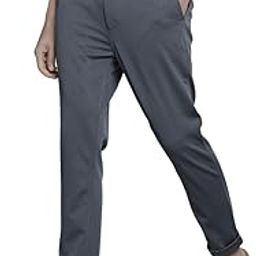 Men's Slim Fit Mid Rise Textured Mid-Rise Stretchable Knitted Formal Trousers-picture-21