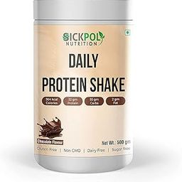 Sickpol Nutrition Daily Protein Shake 364 kcal Calories 32 gm Protein 55 gm Carbs 2 gm Fat Provide Energy,support Immunity & Bone Health-for Men & Women Chocolate Milk Shake Flavor (Chocolate)-image-5