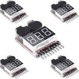 5 Pcs 2in1 1-8s Lipo Battery Voltage Tester,RC Low Voltage Buzzer Alarm,Battery Monitor Checker Tester for 1-8s Lipo/Li-ion/LiMn/Li-Fe-14