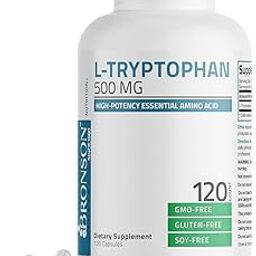 L-Tryptophan 500 MG High Potency Essential Amino Acid Supports Relaxation & Positive Mood Support Non-GMO, 120 Capsules-image-82